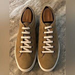 Isaia Napoli Suede Sneaker 8.5 UK /US 9.5 Tan Beige Natural $1100 Minimal